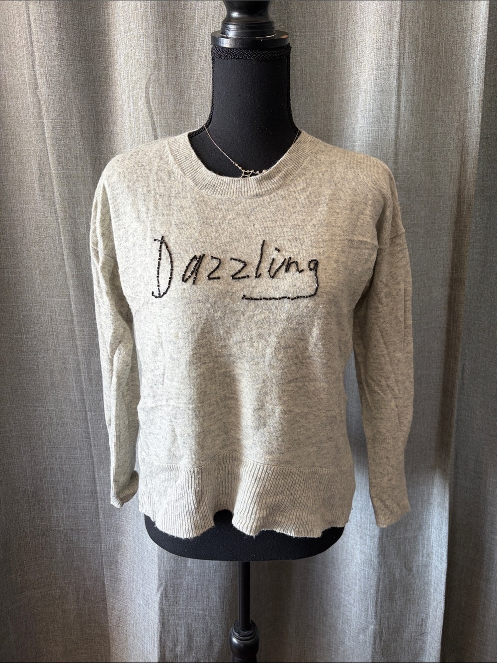 J. Crew Light Gray Knit Crewneck Sweater
